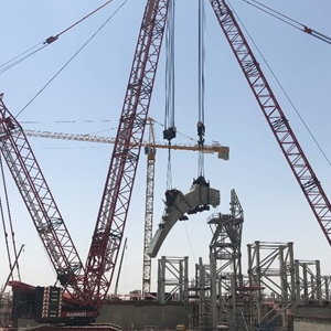Installation of the first precast arch in the site on 30/4/2018<br />
The smallest arch is 20 meters and the largest arch is 39 meters.<br />
The total number of precast arches between 804-810.<br />
, 30-04-2018